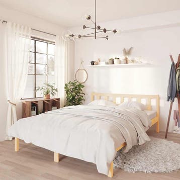 vidaXL Bedframe massief grenenhout 160x200 cm, Huis en Inrichting, Slaapkamer | Bedden, Bruin, Verzenden, 200 cm, 160 cm