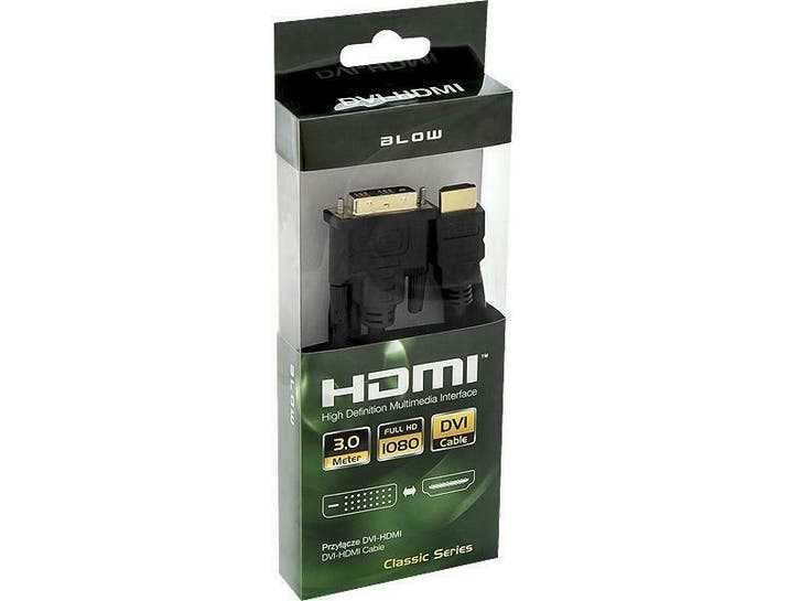 HDMI DVI Kabel 4K 3 Meter - Zwart, Audio, Tv en Foto, Audiokabels en Televisiekabels, 2 tot 5 meter, Overige kabels, Nieuw, Ophalen of Verzenden
