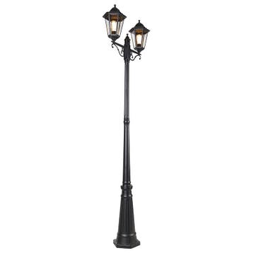 Buitenlantaarn zwart 220 cm 2-lichts IP44 - Havana, Tuin en Terras, Buitenverlichting, Verzenden, Nieuw, Aluminium