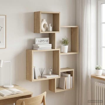 vidaXL Wand Cube Planken Muurmontage Sonoma Eiken 64 x 13,5, Verzenden, Nieuw