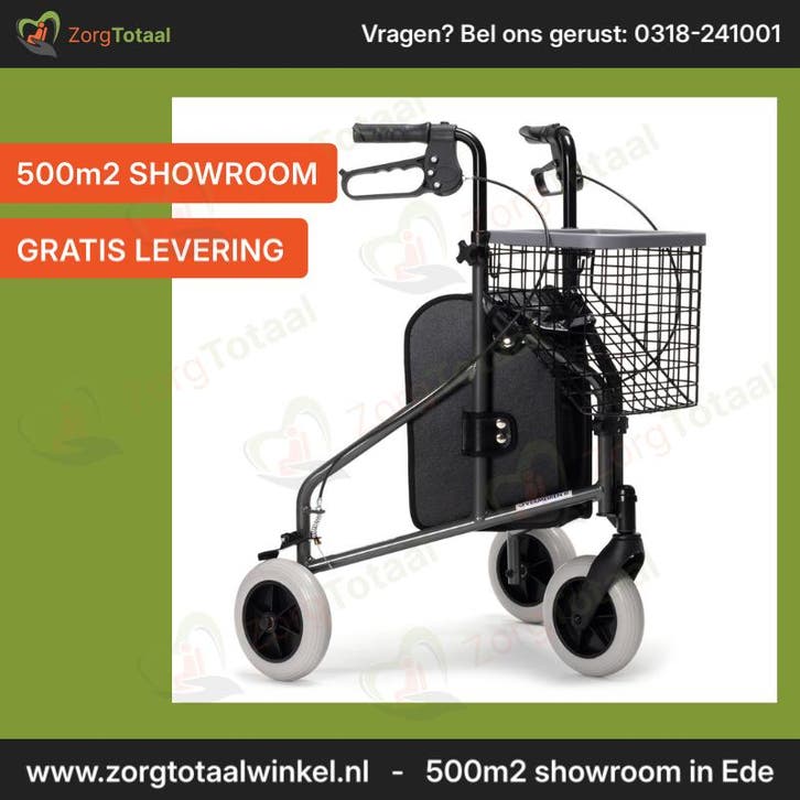 Rollator Vermeiren Delta 3-wiel - compacte rollator voor b.., Diversen, Rollators, Nieuw, Ophalen of Verzenden