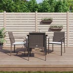 vidaXL 5-delige Tuinset met kussens poly rattan en staal, Tuin en Terras, 4 zitplaatsen, Nieuw, Tuinset, Verzenden