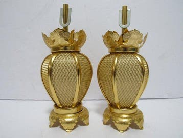 Hangende metalen lantaarns (paar) (Boeddhistische, Antiek en Kunst