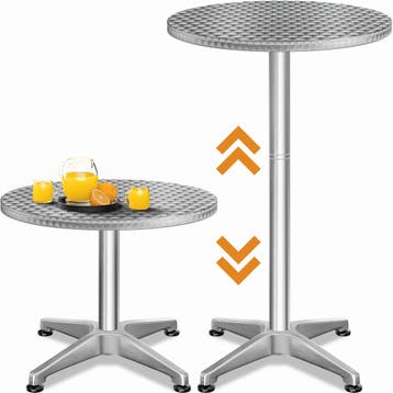Statafel Zilver Aluminium 115cm Hoogte Verstelbaar, Verzenden, Nieuw