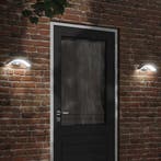 vidaXL Buitenwandlampen 2 st LED met sensors gegoten, Verzenden, Nieuw, Aluminium, Wandlamp