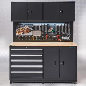Datona Werkbank garage 160 cm - Datona - Zwart, Doe-het-zelf en Verbouw, Werkbanken, Ophalen of Verzenden, Nieuw