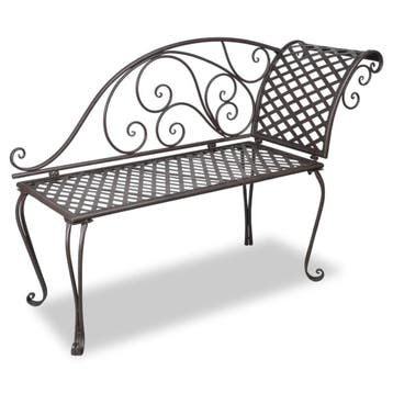 Chaise Longue 128cm Antiekbruin - Retourdeal 67% Korting, Tuin en Terras, Ophalen of Verzenden, Gebruikt, Metaal