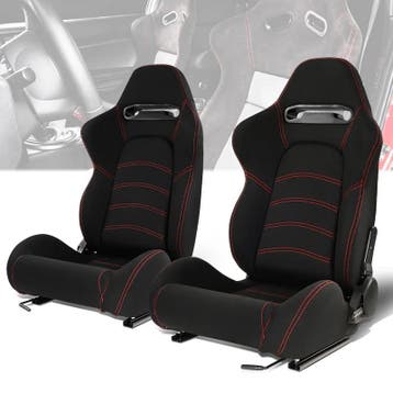 SK-Import Stoelen Rode Kruisstiksel Verstelbaar Zwart Stof, Auto-onderdelen, Ophalen of Verzenden, Nieuw, Universele onderdelen