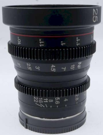 Meike MK 25mm T2.2 Sony E Mount OCCASION, Ophalen of Verzenden, Gebruikt