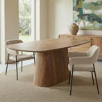 Mangohouten Eettafel Mick Deens ovaal 180×90 cm, Verzenden, Nieuw, Industriële meubels, Ovaal