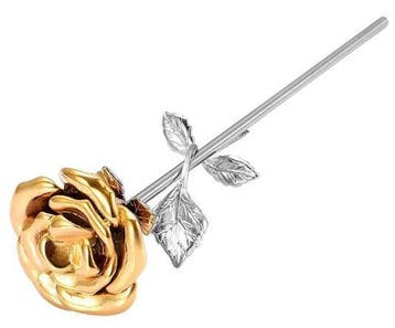 Mini urn bloem roos rvs goud, Nieuw