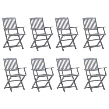 vidaXL Tuinstoelen 8 st inklapbaar massief acaciahout, Tuin en Terras, Tuinstoelen, Verzenden, Nieuw, Hout