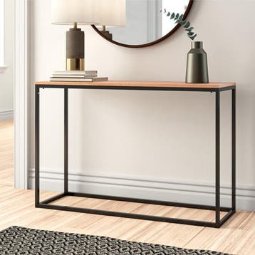 [en.casa] Console tafel Kittilä 80x100x30 cm zwart mat en ei, Verzenden, Nieuw