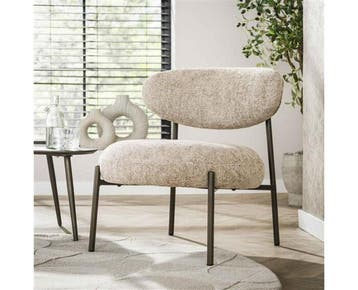 Fauteuil Aiko Japandi - Tissee cargo Zand - 62x67x71 cm, Ophalen of Verzenden, Nieuw