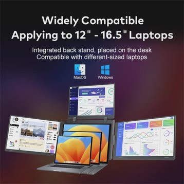 16-Inch Draagbare Triple Screen Monitor - FHD Uitbreiding vo, Verzenden, Nieuw