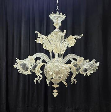 Kroonluchter - Giga fiorito - Muranoglas - 8 lampen
