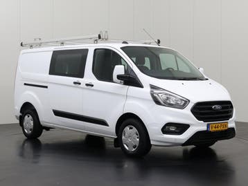 Ford Transit Custom 2.0TDCi 130PK Lang Dubbele Cabine | Stan, Stof, Gebruikt, Euro 6, Wit