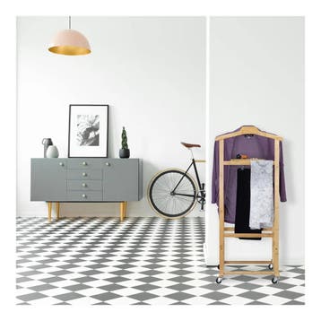 Relaxdays dressboy op wielen bamboe 107x47x37 cm naturel, Verzenden, Nieuw