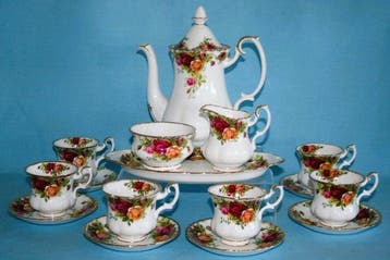 Royal Albert - Old Country Rose Vintage - Koffieservies voor, Antiek en Kunst