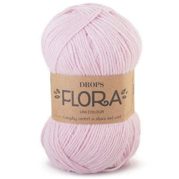 DROPS Flora Uni Colour - 21 roze - Wol Garen, Ophalen of Verzenden, Nieuw