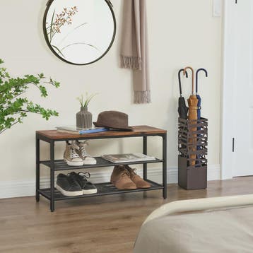VASAGLE Schoenenbank met 2 Niveaus - 80x30x44.5 cm - Stijlvo, Verzenden, Nieuw