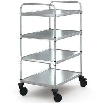Serveerwagen | RVS | 4 niveaus | Geremd | 94x68,5x138,1(h)cm, Verzenden, Nieuw in verpakking