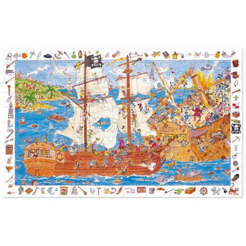 Djeco puzzel Pirates - 100 stukjes  van €14,99 voor €7,49, Ophalen of Verzenden, Nieuw