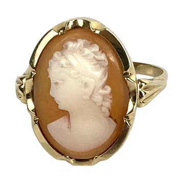 Camee ring - 14 Krt. goud - 18 mm, Ophalen of Verzenden, Nieuw