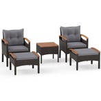 LIVSK Tuinmeubelset - Handgevlochten PE-rotan - Acaciahouten, Verzenden, Nieuw