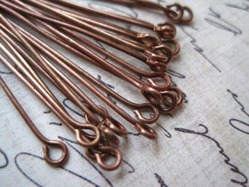 100 x Kettelstiften 32 mm – dikte 0,7 mm – roodkoperkleu, Ophalen of Verzenden, Nieuw, Overige typen