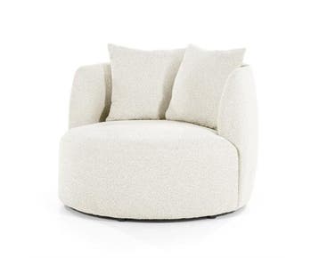 Fauteuil Louis met kussen - beige | Eleonora, Ophalen of Verzenden, Nieuw
