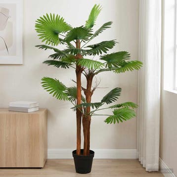 vidaXL Kunstmatige Fan Palmboom Groen 75 x 25 x 180 cm Stof, Verzenden, Nieuw
