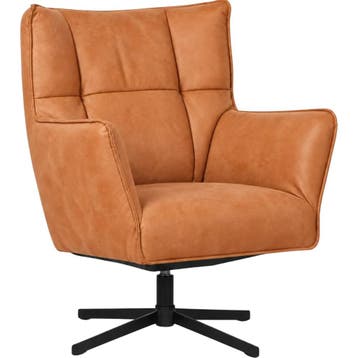 Leren draaifauteuil Lovely - Kenia Rost (oranje), Nieuw, Ophalen of Verzenden, 75 tot 100 cm, Eigentijds, Modern, Retro, Vintage