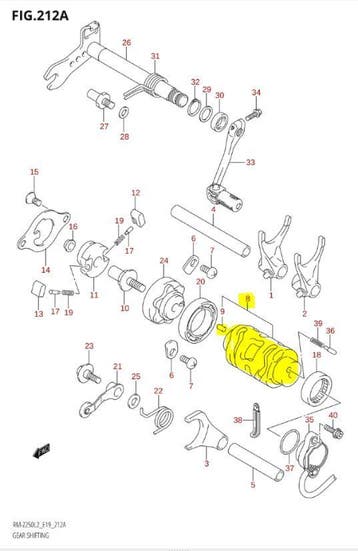 OEM Schakelwals Suzuki RMZ250 2010-2012, Ophalen of Verzenden, Nieuw
