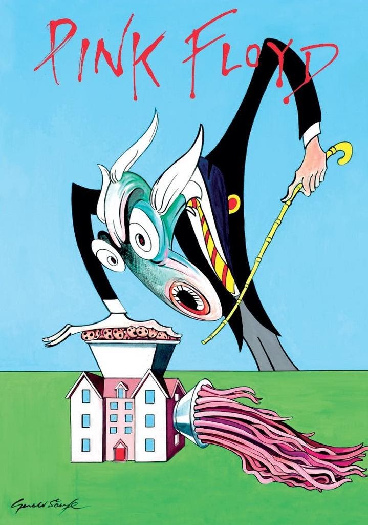 Posters - Poster Pink Floyd - Blauw / Gehaktmolen, Verzamelen, Muziek, Artiesten en Beroemdheden, Zo goed als nieuw, Verzenden