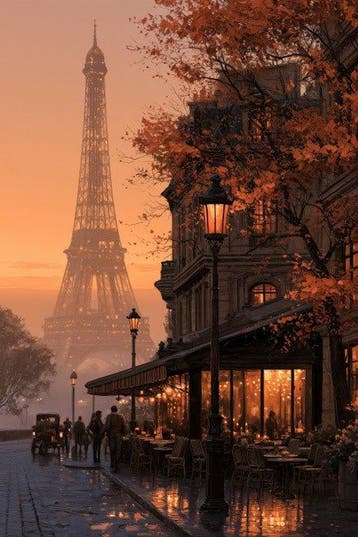 Iconica - Autumn Whispers by the Eiffel Glow - unique 1/1