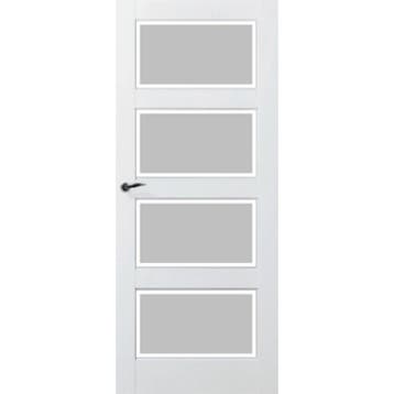 Skantrae binnendeur SKS235 93x231,5 (Wit, Mat facetglas), Doe-het-zelf en Verbouw, Deuren en Horren, 80 tot 100 cm, 215 cm of meer