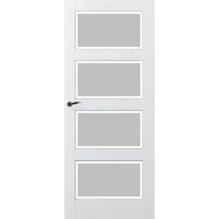 Skantrae binnendeur SKS235 93x231,5 (Wit, Mat facetglas), Doe-het-zelf en Verbouw, Deuren en Horren, Nieuw, Glas, Binnendeur, 215 cm of meer