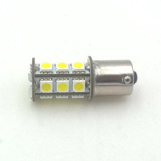 2x BAY15d-18x5050smd- Wit 10-36v duplo (combinatie achter..., Auto diversen, Auto-accessoires, Verzenden