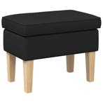 vidaXL Voetenbank Zwart 55 x 35 x 41 cm Stof, Huis en Inrichting, Stoelen, Verzenden, Nieuw, Zwart