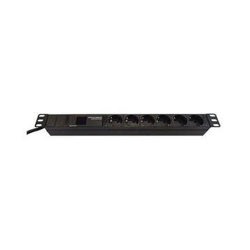 Stekkerdoos | 19 inch | 1U (2 meter, 6-voudig, Display), Verzenden, Nieuw