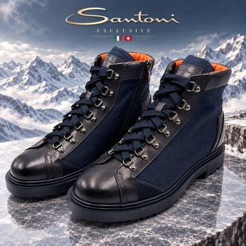 Santoni - Rubber laarzen - Maat: EU 43.5 - Nieuw in doos, Nieuw