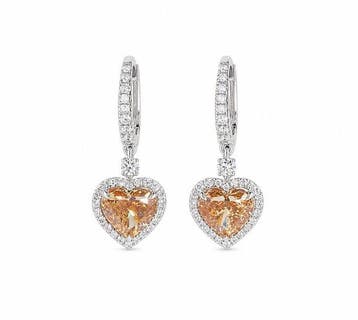 Oorbellen - 14 karaat Witgoud - 4.10ct. tw. Geel Diamant, Sieraden, Tassen en Uiterlijk, Oorbellen, Nieuw