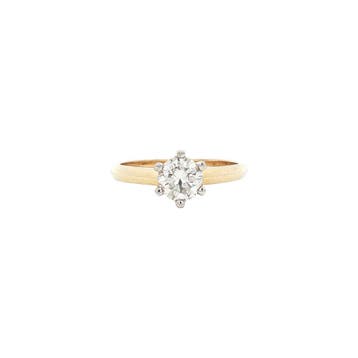 Gouden solitair ring met diamant 0.70ct. 14 karaat*nieuw, Verzenden, Zo goed als nieuw, Goud