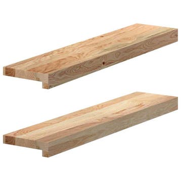 vidaXL Vensterbanken 2 st onbehandeld 70x15x2 cm massief, Verzenden, Nieuw