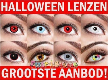 Halloween lenzen - Party lenzen - Fun Lenzen - Kleurlenzen, Hobby en Vrije tijd, Feestartikelen, Ophalen of Verzenden, Nieuw, Feestartikel