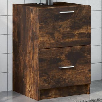 vidaXL Wastafelkast 40x37x59 cm bewerkt hout gerookt, Verzenden, Nieuw, Wastafelkast, Minder dan 100 cm
