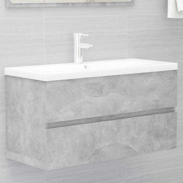 vidaXL Wastafelkast 90x38,5x45 cm betongrijs, Huis en Inrichting, Verzenden, Nieuw, Wastafelkast, Minder dan 100 cm