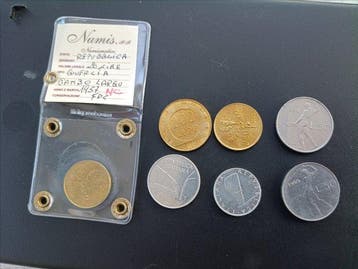 Italië, Republiek Lotto 7 monete - inclusa 50 Lire 1958 + 20