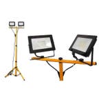 Dubbele LED Bouwlamp 2x 50W op statief, Ophalen of Verzenden, Nieuw, 50 tot 200 watt, Lamp met armatuur